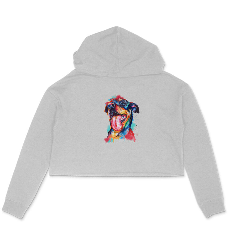 Stepevoli Clothing - Crop Hoodie (Women) - Pawfectly Bright Hound (6 Colours)
