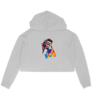 Stepevoli Clothing - Crop Hoodie (Women) - Tilted Head Rainbow Dog (6 Colours)