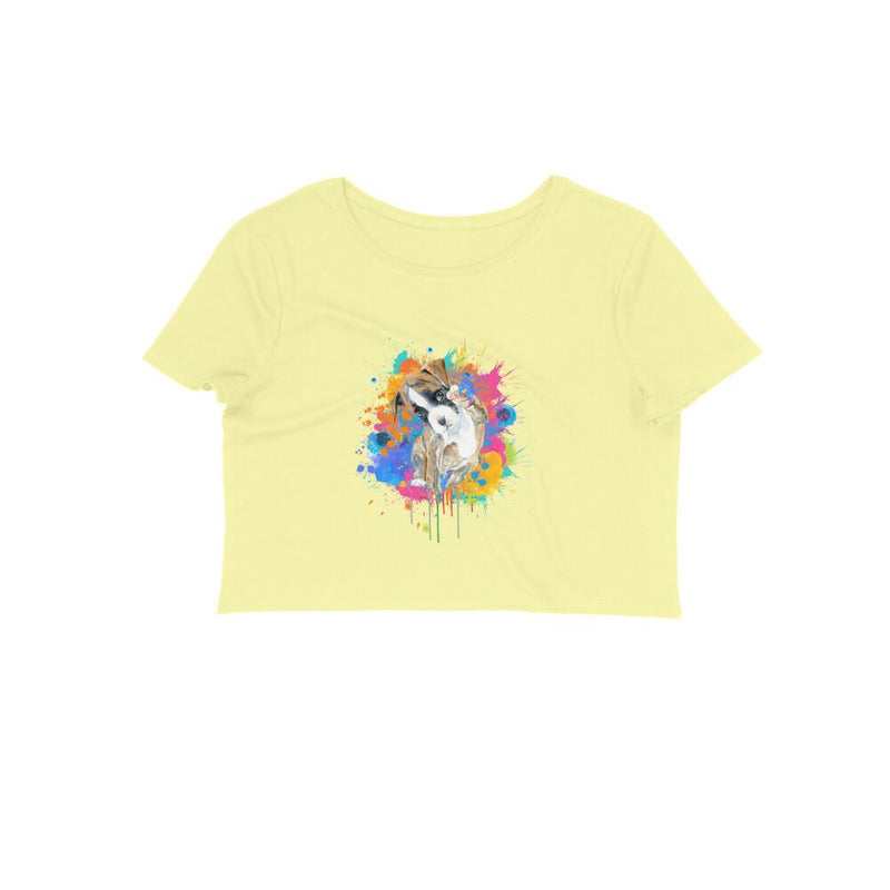 Stepevoli Clothing - Crop Top (Women) - Splashes Of Joy Puppy (12 Colours)