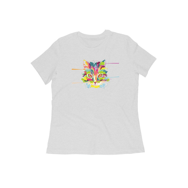 Stepevoli Clothing - Round Neck T-Shirt (Women) - Laser Sharp Cat (15 Colours)