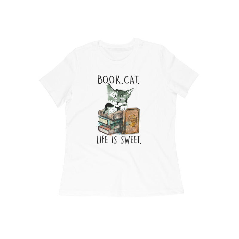Stepevoli Clothing - Round Neck T-Shirt (Women) - Nerdy Kitty (10 Colours)