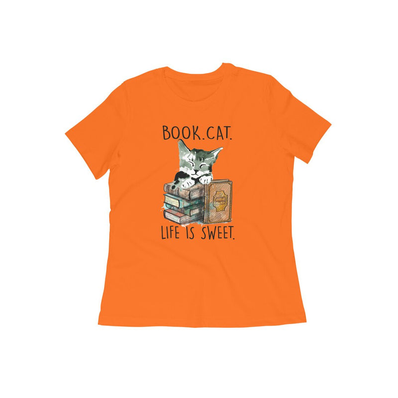 Stepevoli Clothing - Round Neck T-Shirt (Women) - Nerdy Kitty (10 Colours)