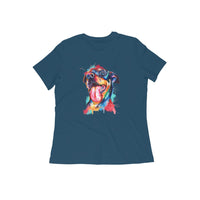 Stepevoli Clothing - Round Neck T-Shirt (Women) - Pawfectly Bright Hound (16 Colours)