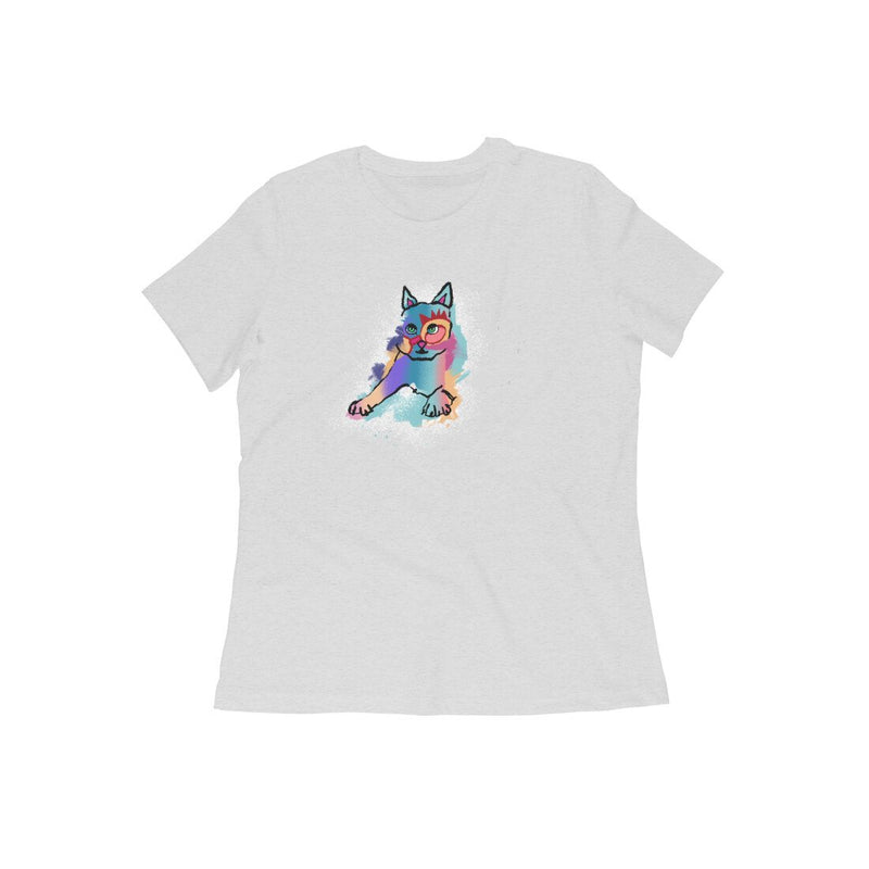 Stepevoli Clothing - Round Neck T-Shirt (Women) - Russian Blue Sparkle Cat (16 Colours)