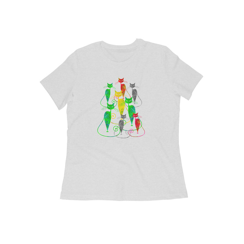 Stepevoli Clothing - Round Neck T-Shirt (Women) - Sassy Kitties (10 Colours)