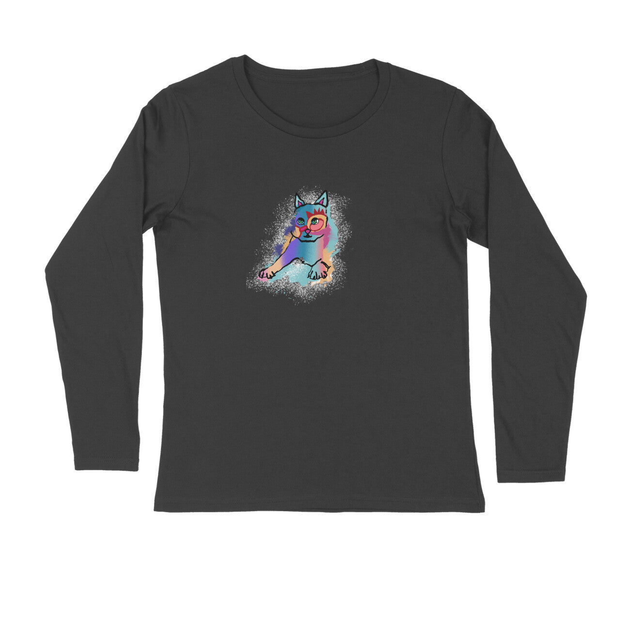 Stepevoli Clothing - Full Sleeves Round Neck (Men) - Russian Blue Sparkle Cat (5 Colours)