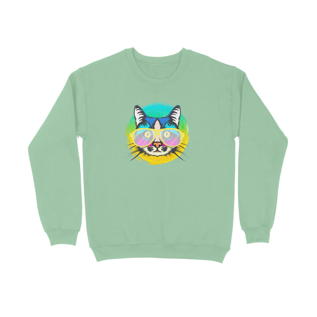 Stepevoli Clothing - Sweatshirt (Unisex) - Cat With Glasses (11 Colours)