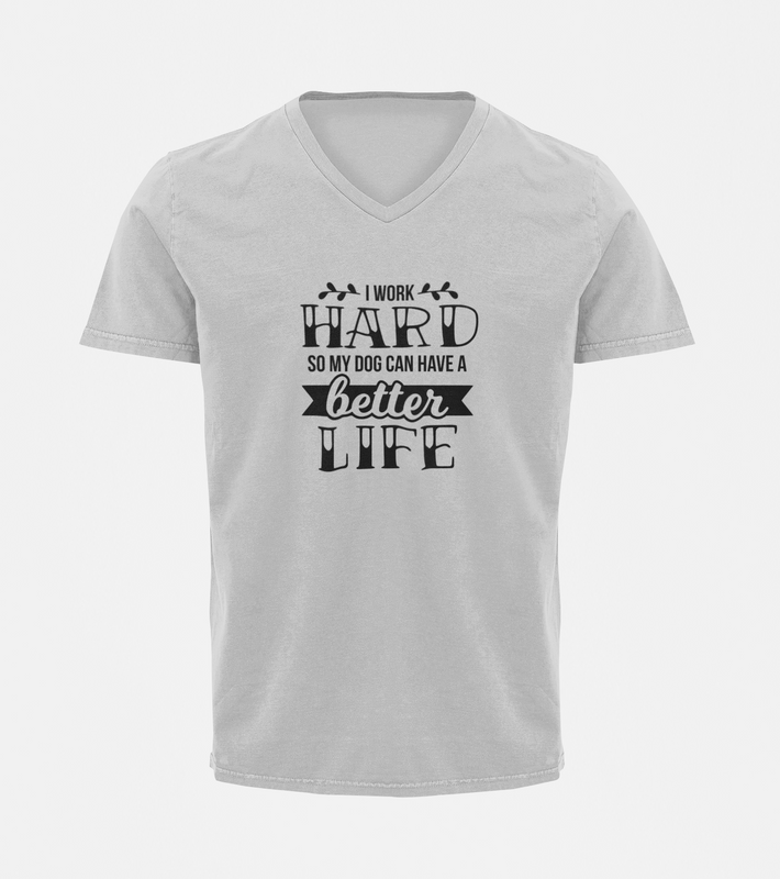 V Neck T-Shirt (Men) - Hardworking Pawrent (2 Colours)