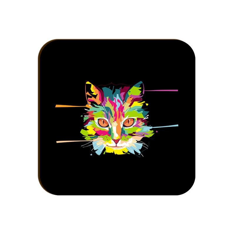 Stepevoli Coasters - Laser Sharp Cat Square Coaster