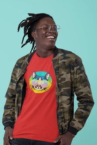 Stepevoli Clothing - Round Neck T-Shirt (Men) - Cat With Glasses (11 Colours)