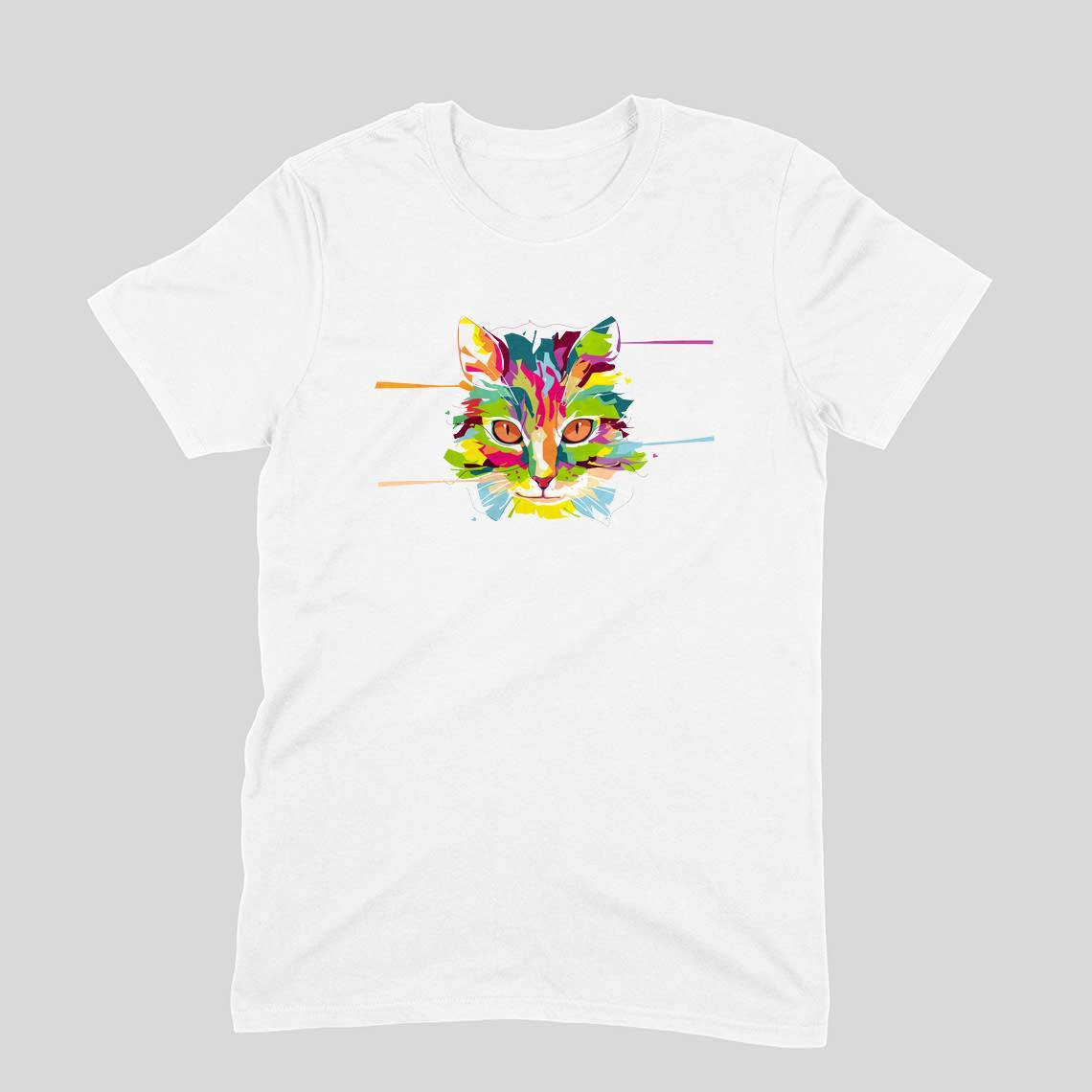 Stepevoli Clothing - Round Neck T-Shirt (Men) - Laser Sharp Cat (11 Colours)