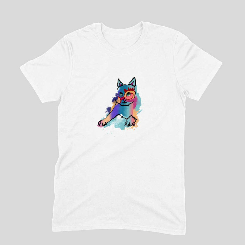 Stepevoli Clothing - Round Neck T-Shirt (Men) - Russian Blue Sparkle Cat (11 Colours)