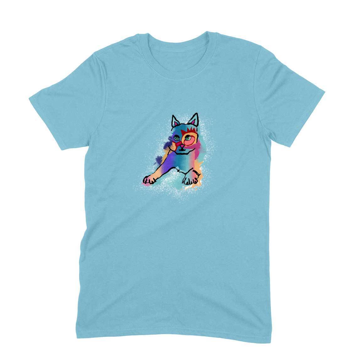 Stepevoli Clothing - Round Neck T-Shirt (Men) - Russian Blue Sparkle Cat (11 Colours)