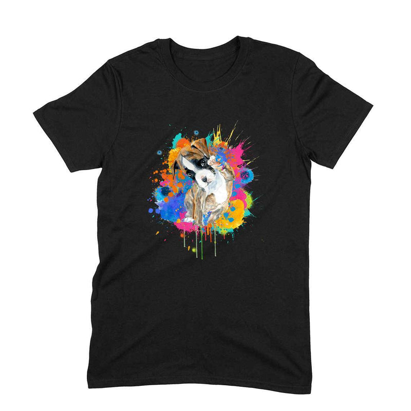 Stepevoli Clothing - Round Neck T-Shirt (Men) - Splashes Of Joy Puppy (11 Colours)