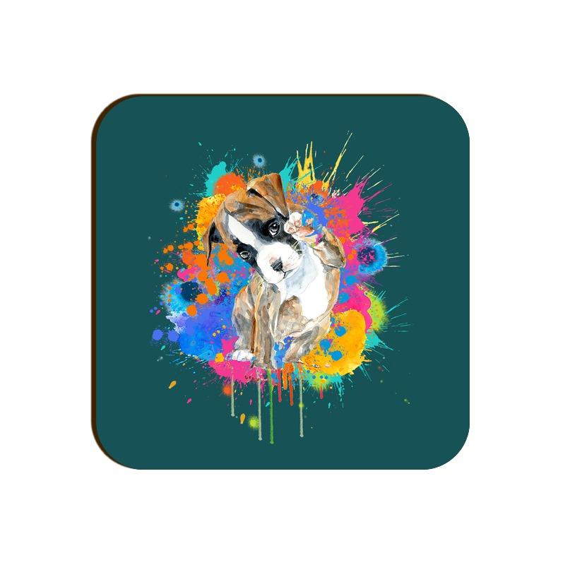 Stepevoli Coasters - Splashes Of Joy Puppy Square Coaster