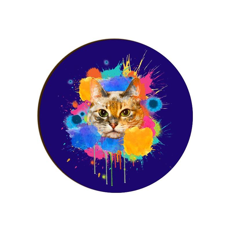 Stepevoli Coasters - Splishy Splashy Cat Round Coaster