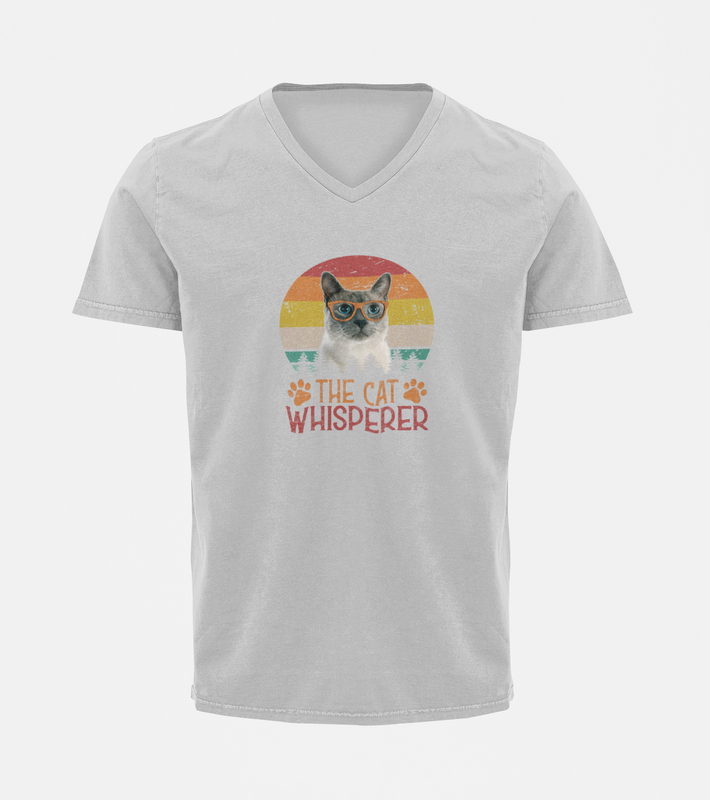 V Neck T-Shirt (Men) - The Cat Whisperer (2 Colours)