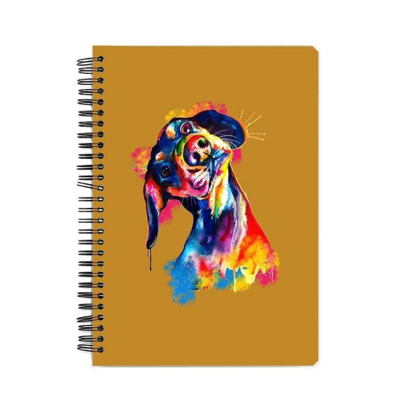 Stepevoli Notebooks - Tilted Head Rainbow Dog Notebook